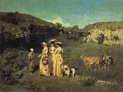 Gustave Courbet Les Demoiselles de Village oil painting artist